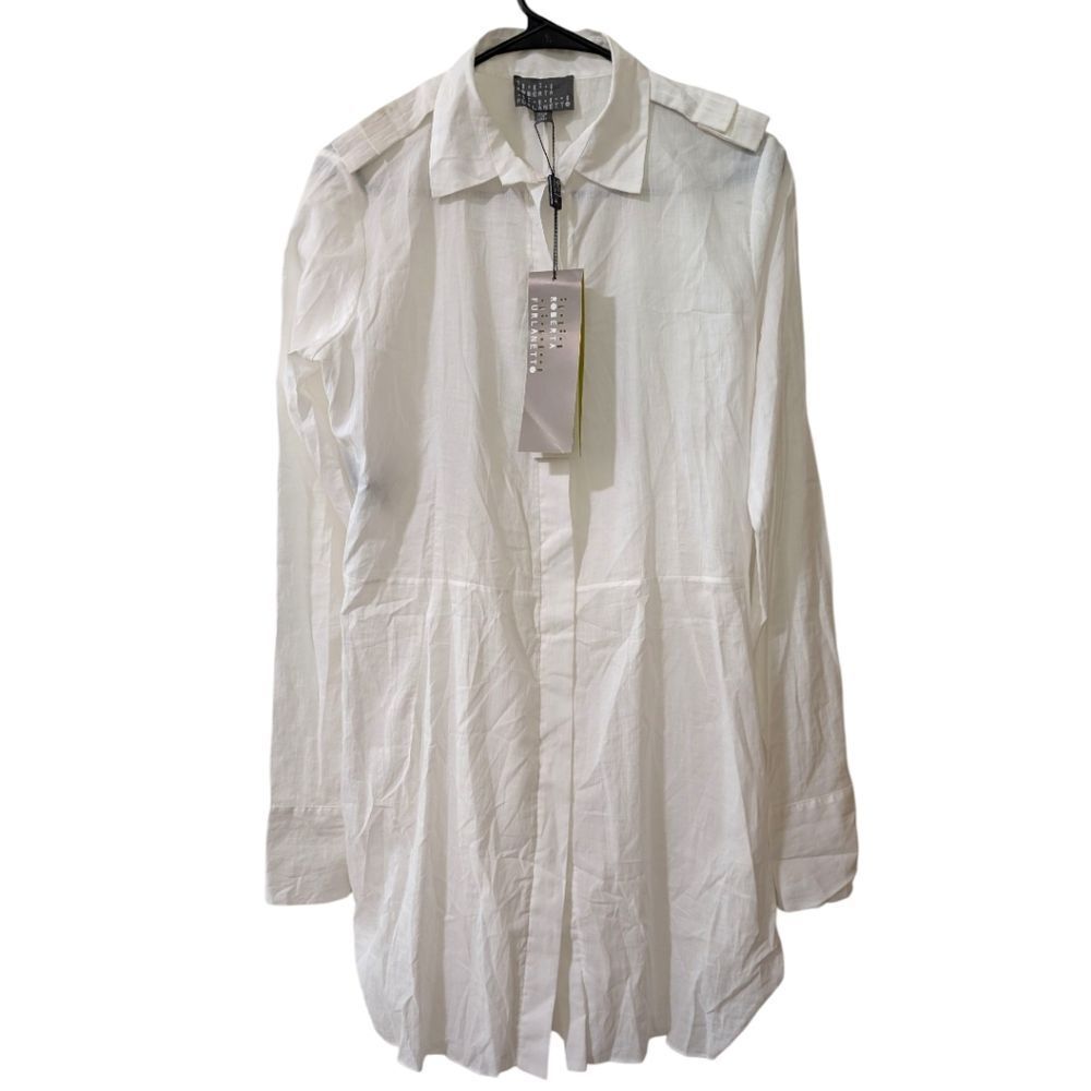 Roberta Furlanetto Main Blouse Tunic In White 100% Cotton Womens Eu 42, Us 6 Nwt